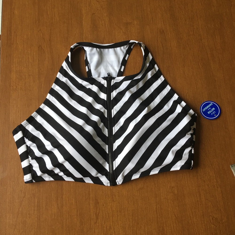 Swimsuits for All Striped Swim Top